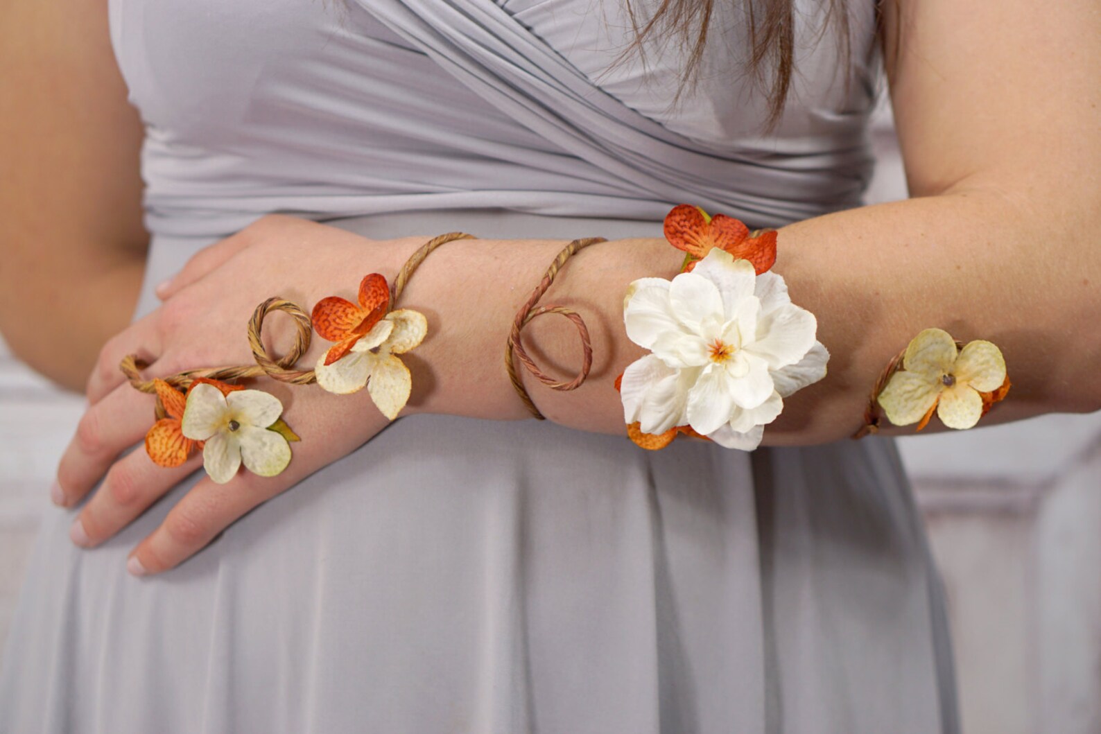 Autumn Flower Wrap Cuff Flower Arm Band Fairy Flower Cuff Etsy
