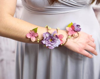 Floral Arm Cuff Corsage Bracelet Wrap - Customizable