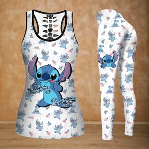 Camiseta sin mangas divertida de Stitch, leggings Disney para mujer, artículos de Magic Kingdom, leggings deportivos de Stitch, camiseta de la película de dibujos animados, un bonito regalo para fans de Disney.
