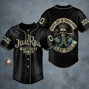 Gepersonaliseerd Jelly Roll-shirt, Jelly Roll-honkbalshirt, Jelly Roll-shirt, Jelly Roll Tour 2024-shirt, Jelly Roll Merch-shirt