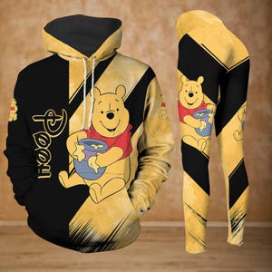Pooh hoodie en legging, schattige berenlegging voor dames, Disney Trip hoodie voor dames, Winnie de Poeh-geliefdenshirt, verjaardagscadeau voor fans