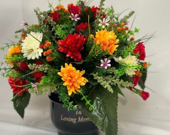 Grave pot with Flowers