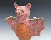 Ceramic Sculpture - Handbuilt - Masked Guardian of the Natural World - Folk tales and flora patterns