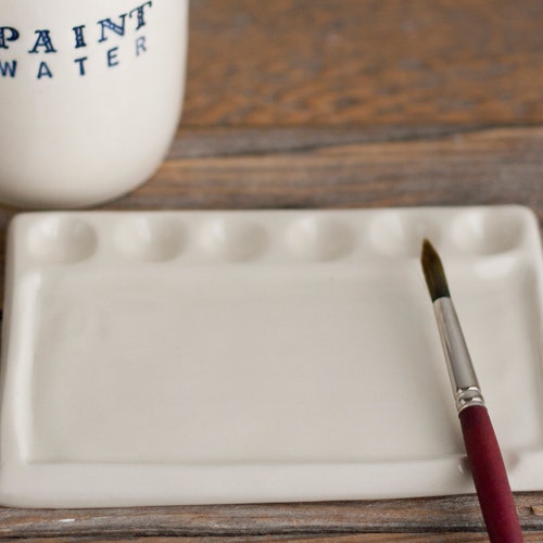 Palette and Paint Water Cup Gift Set Brush Pot Ceramic Etsy