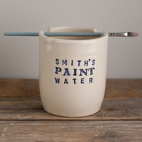 Custom Paint Water Cup - Brush Pot - Brush Rest - Watercolor - gift for artist - pottery - personalized - CUP