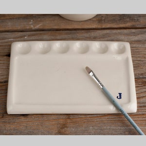 Monogrammierte Aquarell Palette: Handgemachtes Keramik Künstler Geschenk
