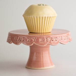 Cupcake Stand Happy Birthday Pink image 1