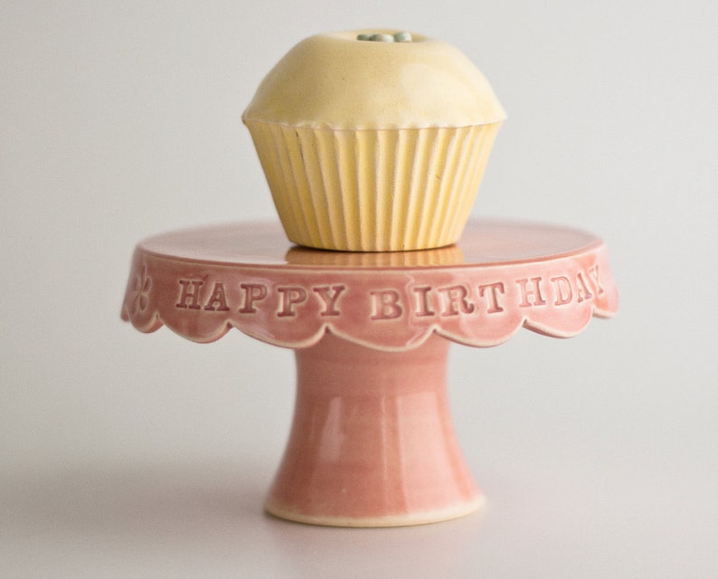 Cupcake Stand Happy Birthday Pink image 1