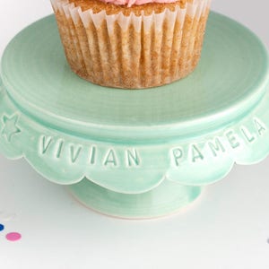 Personalized Baby Gift, Custom Cupcake Stand, First Birthday, Gift Ideas, Custom Birthday Gift, handmade pottery