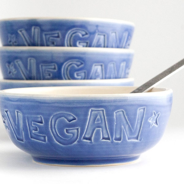 READY to SHIP - Vegan Dish - Cereal Bowls - BOLD - Cobalt