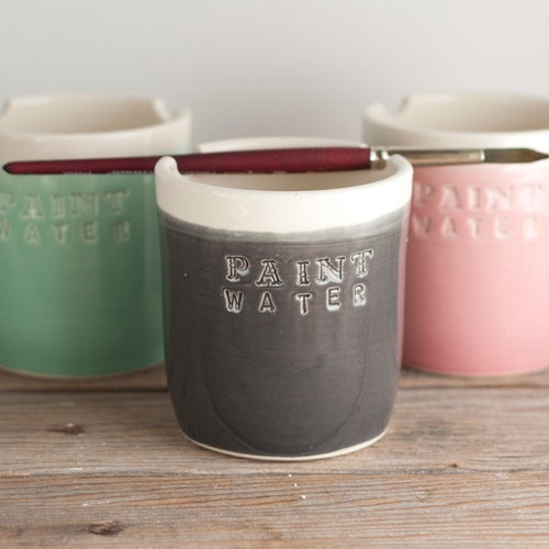 Paint Watercolor Bowl and Brush Rest Stand for Painters Rinse Etsy