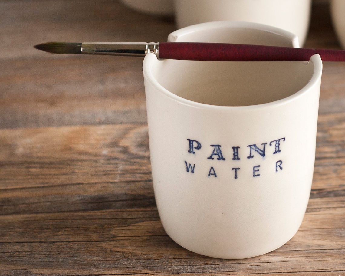 Paint Water Brush Cup Brush Pot Brush Rest Blue and Etsy