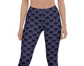 Purple Leggings with Scull Pattern