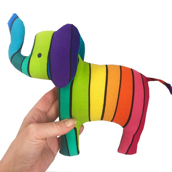 rainbow elephant stuffed animal