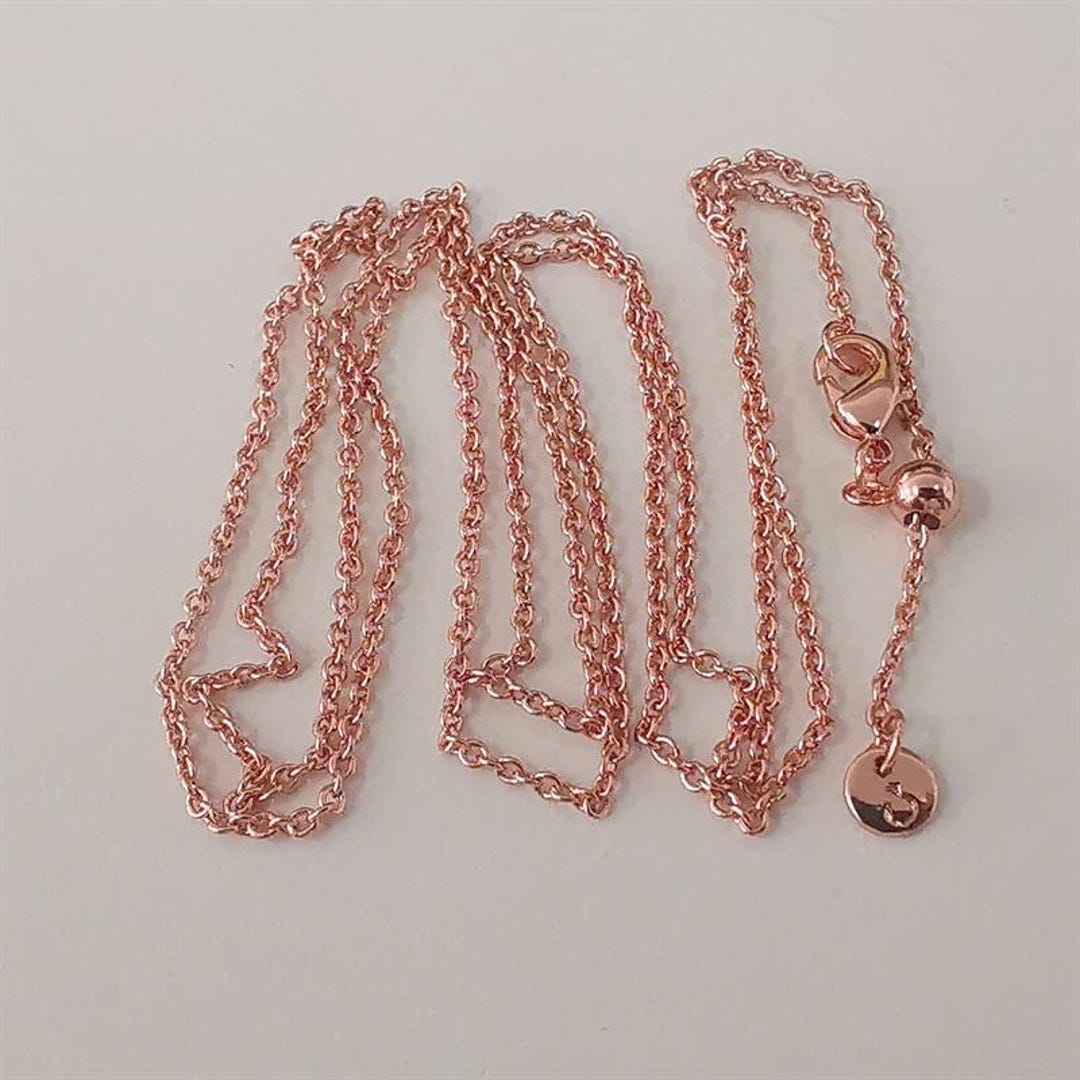 Pandora Rose Gold Plated Curb Chain Necklace 60cm - Etsy