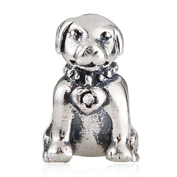 silver Labrador dog charm