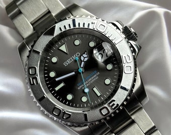 Seiko Mod Diver 40mm Automatic NH36 - Orologio vintage - orologio subacqueo - zaffiro in acciaio inossidabile - Argento GMT - Rodio