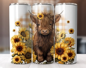 Highland Cow inspired 20oz Hot and Cold tumbler | unique gift | personalised | Sublimation