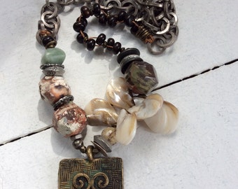 Om Boho Chic Statement Necklace