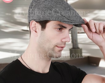 Casquette plate d'été en laine, chapeau Peaky Blinders, chapeau Baker Boy, casquette plate irlandaise, chapeau d'été léger pour homme, casquette de gavroche carrée, chapeau de printemps, son cadeau