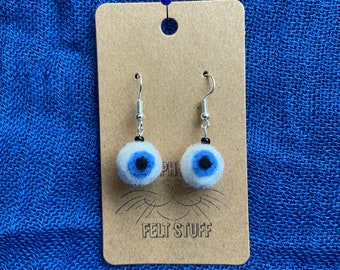 Needle felted eyeball earrings
