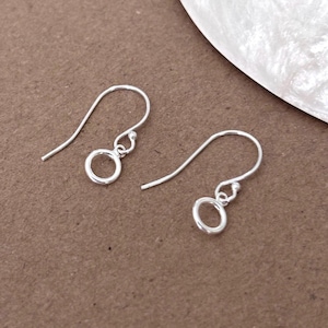 Tiny Sterling Silver Open Circle Drop Earrings: Minimalist Jewelry