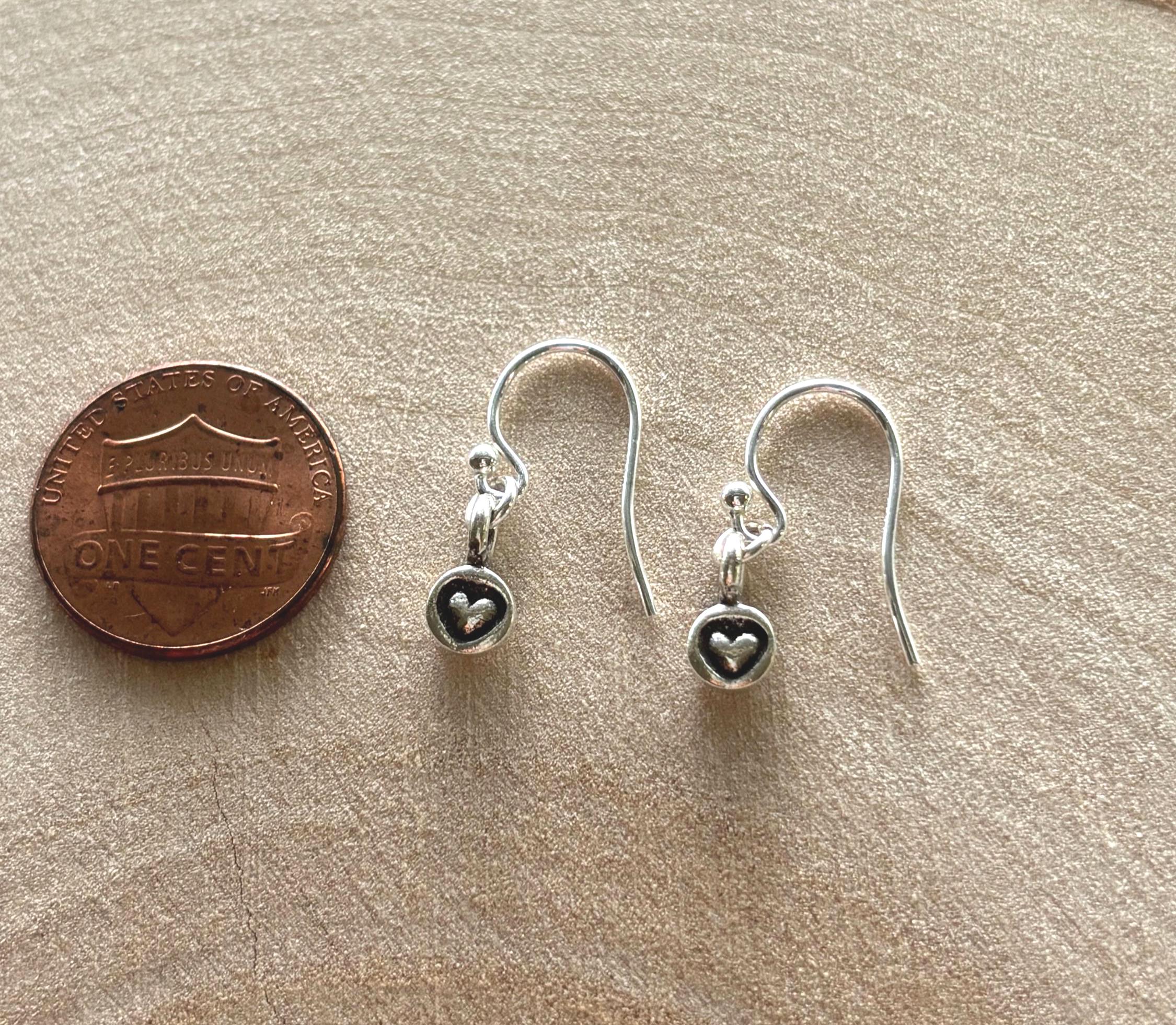 Tiny Stamped Hill Tribe Silver Heart Drop Earrings - Etsy