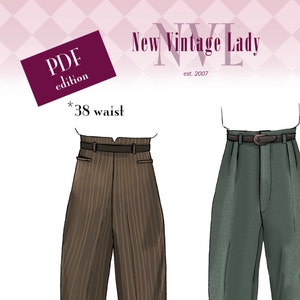 NVL PDF 7803 1940s Men's Slacks pattern 38 waist