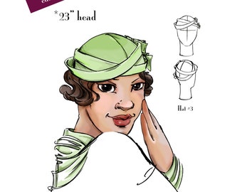 NVL 1930s Cap Hats 23 head in PDF 4179