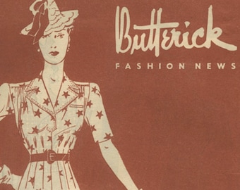 Butterick Fashion News sewing pattern booklet July 1939 in PDF