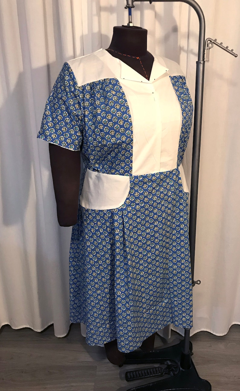 The Danielle 1940s yoke skirt day dress in PDF 56-58-60 bust image 4