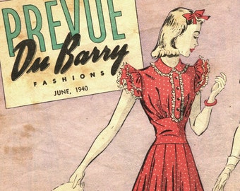 Du Barry Prevue Fashions June 1940 pattern booklet in PDF