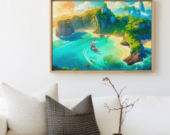 One Piece Minimalist Poster – Digital Download | Going Merry Anime Wall Art | Luffy Print