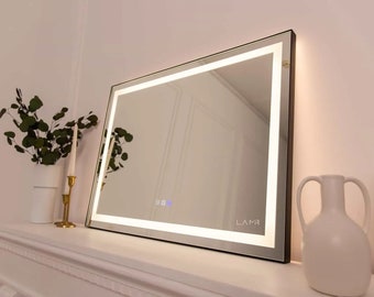 Modern LED Mirror dynamic lighting in a frame three sensors and heating External Switch, Minimalist Lighted Mirror