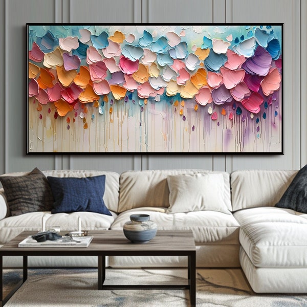 Abstract Colorful Painting Original Oil Painting on Canvas Large Living Room Wall Art Modern Abstract Wall Art Custom Painting Gift for Her