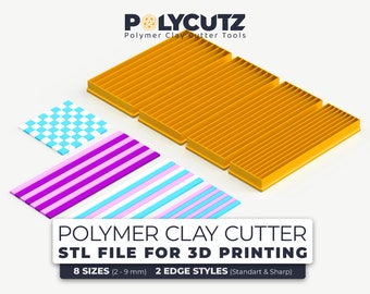 Stripe Tool Polymer Clay Cutter STL Stripe Line Clay Cutter STL Polymer Clay Earring Line Tool STL Polymer Cutter Stripe Cutter stl file