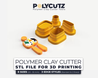 Rounded Rectangle Clay Earring Cutter STL Outline Earring Polymer Clay Cutters STL File Clay Cutter Dangle Polymer Earring Cutter STL File