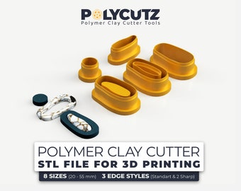 Oval Polymer Clay Earring Cutters STL File (Digital Download)