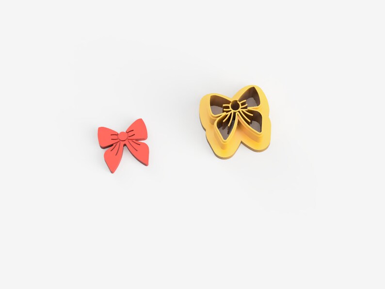 Christmas Bow Polymer Clay Mold Bow stl
