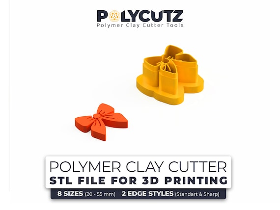 Bow Tie Earring Clay Cutter STL Earring Bow Clay Cutter STL Christmas Clay Cutter STL Clay Cutter Christmas Bow Polymer Clay Mold Bow stl