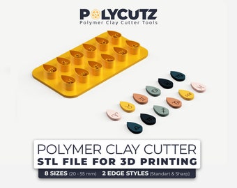 Zodiac Drop Polymer Clay Cutter STL Small Drop Zodiac Sign Earring Digital Clay Cutter STL Mini Zodiac Drop Clay Cutter Polymer Earring Tool