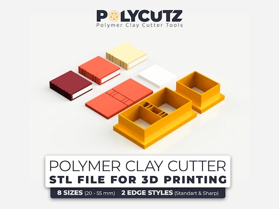Book Template Earring Clay Cutter STL Book Polymer Earring Cutter STL Book Template Polymer Clay Cutter Earring STL File Earring Cutter stl