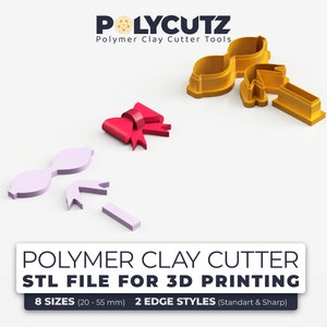 Bow Template Clay Cutter STL File Bow Tie Template Polymer Clay Cutter STL Bow Tie Earring Polymer Clay Cutter STL File Template Bow Tie Stl