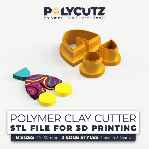 Geometric Dangle Polymer Earring Clay Cutter STL Modern Mosaic Drop Polymer Earring Cutter STL File Art Deco Charm Earring Clay Cutter STL