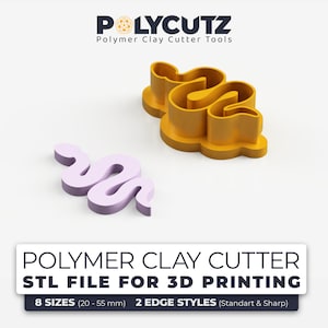 Snake Polymer Earring Clay Cutter STL Serpent Earring Mold STL Snake Clay Earring Cutter STL file Snake Earring Polymer Clay Cutter stl File