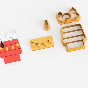 Christmas Snoopy Dog House Earring Cutter STL File