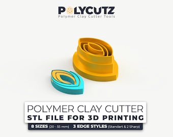 Nested Ovals Clay Earring Cutter STL Clay Oval Polymer Earring Cutter STL File Oval Frame Earring Polymer Clay Cutters STL File