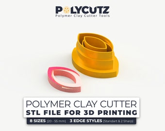 Oval Polymer Earring Cutter STL File Triple Oval Frame Earring Polymer Clay Cutters STL Clay Nested Ovals Clay Earring Cutter STL File