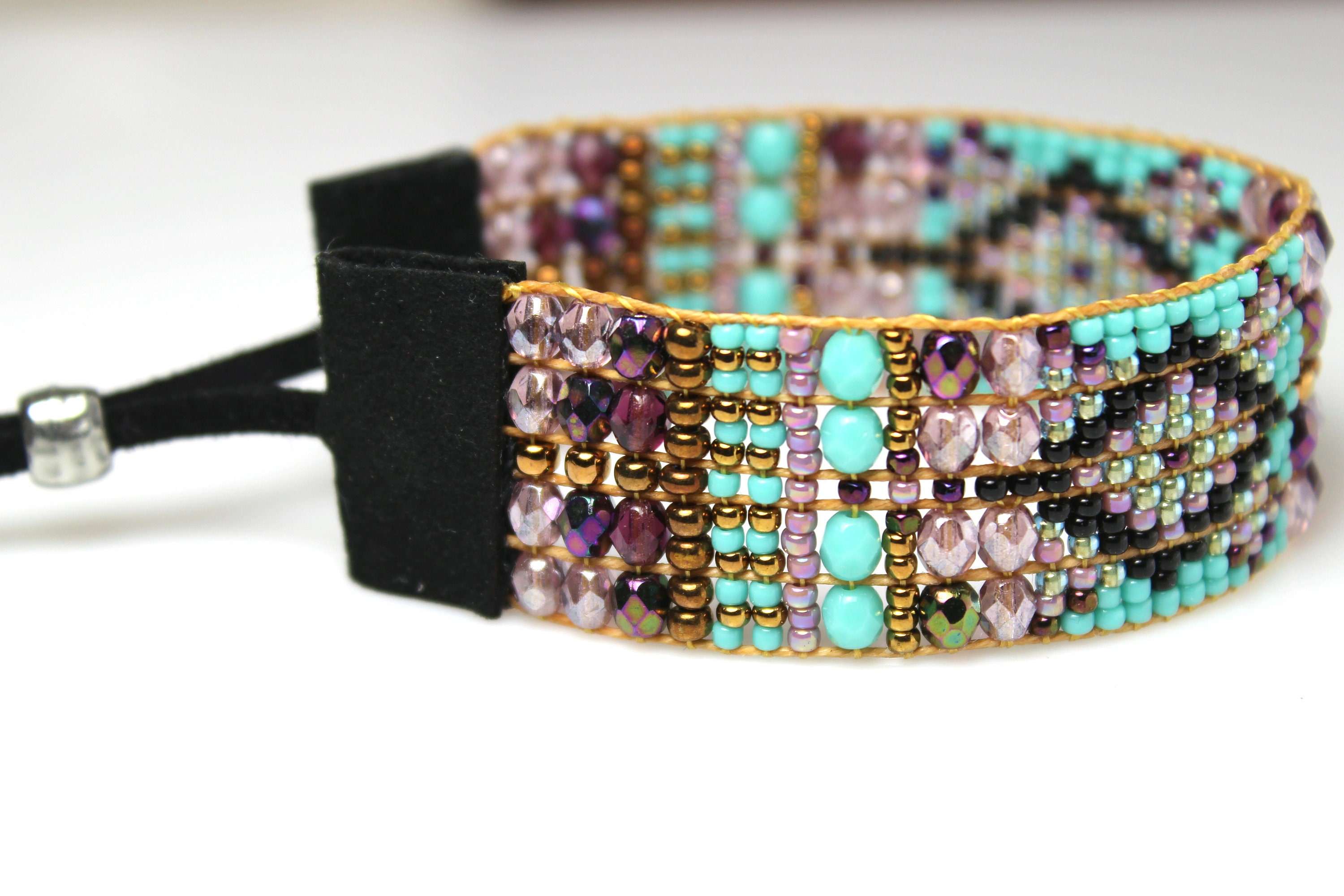 Black - Hand Embroidered Chandi Mati Boho Bracelet 46