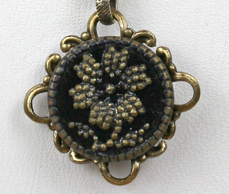 Perfume Button Necklace Antique Antique Velvet Victorian Perfume
